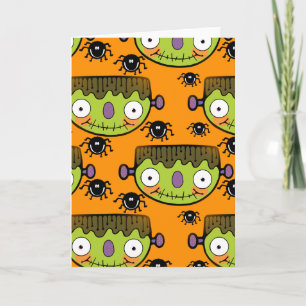 Niedlich Frankenstein, Spider Halloween Karte