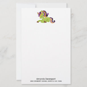 Niedlich Frankenstein Unicorn Halloween Briefpapier