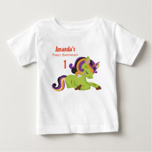 Niedlich Frankenstein Unicorn Halloween Geburtstag Baby T-shirt