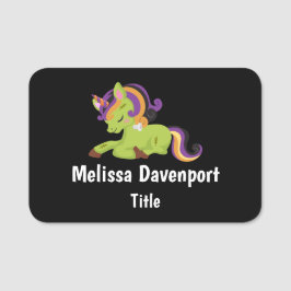 Niedlich Frankenstein Unicorn Halloween Namensschild