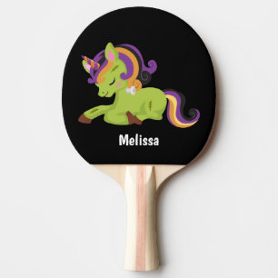 Niedlich Frankenstein Unicorn Halloween Tischtennis Schläger