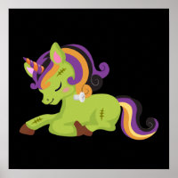 Niedlich Frankenstein Unicorn Halloween Zeichnend