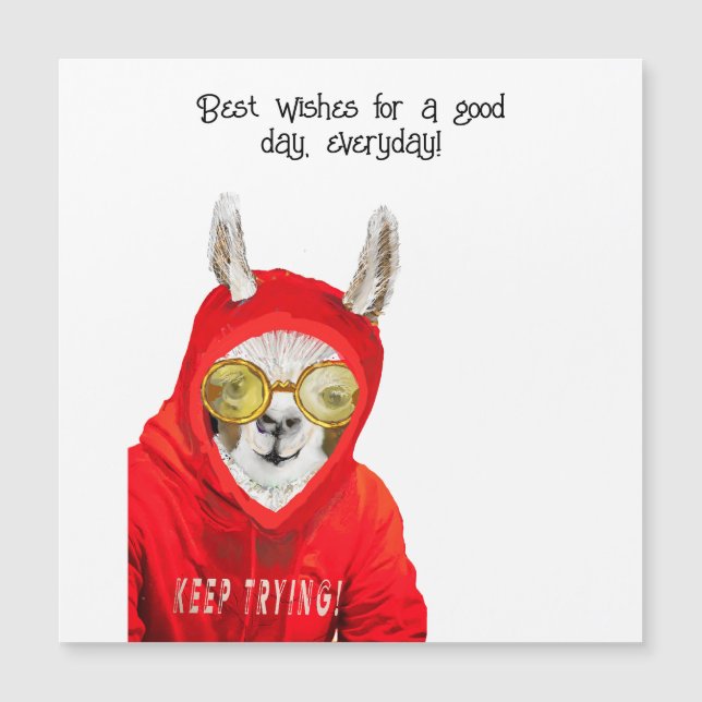 Niedlich, freundlich, Spaß Mama Llama, Behalt Magn Magnetkarte (Vorderseite)