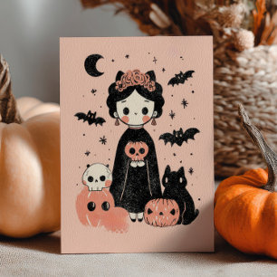 Niedlich Frida Kahlo Pink Pasteloween Happy Hallow Karte