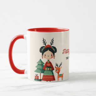 Niedlich Frida Kahlo Retro Frohe Weihnachtsbezeich Tasse