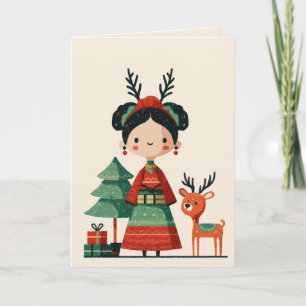 Niedlich Frida Kahlo Retro Minimalistisch Frohe We Karte