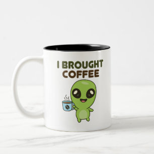 Niedlich Friendly Alien I Broched Coffee Zweifarbige Tasse