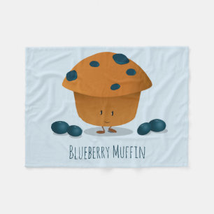 Niedlich Friendly Blueberry Muffin Cartoon Charact Fleecedecke