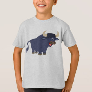 Niedlich Friendly Cartoon Bull Children T - Shirt