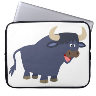 Niedlich Friendly Cartoon Bull Notebook-Sieb Laptopschutzhülle