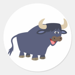 Niedlich Friendly Cartoon Bull Sticker
