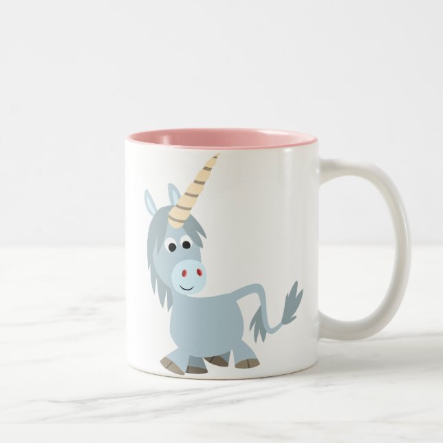 Niedlich Friendly Cartoon Einhorn Tasse (Rechts)