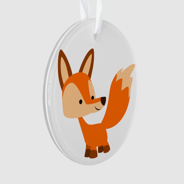 Niedlich Friendly Cartoon Fox Acryldekoration Ornament (Vorderseite)