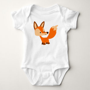 Niedlich Friendly Cartoon Fox Baby Bodysuit Strampler