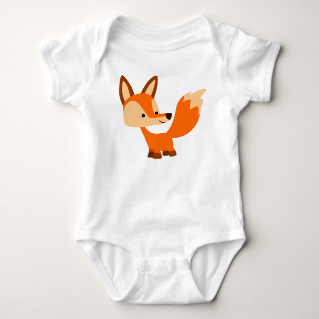 Niedlich Friendly Cartoon Fox Baby Bodysuit Strampler (Vorderseite)