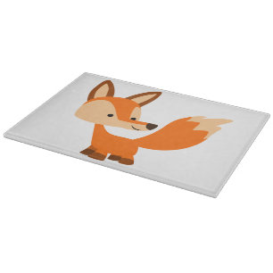 Niedlich Friendly Cartoon Fox Cutting Board Schneidebrett