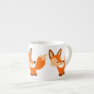 Niedlich Friendly Cartoon Fox Espresso Tasse