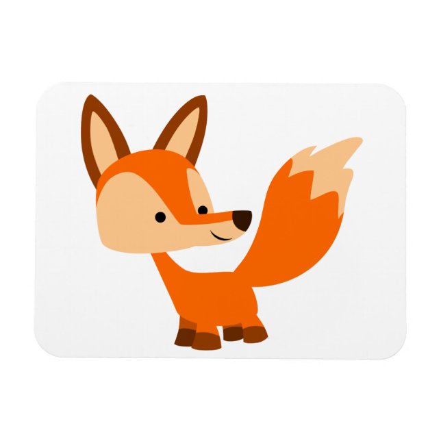 Niedlich Friendly Cartoon Fox Flexible Magnet (Horizontal)