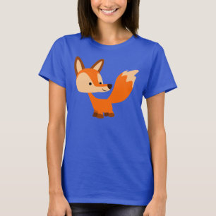 Niedlich Friendly Cartoon Fox Women T - Shirt