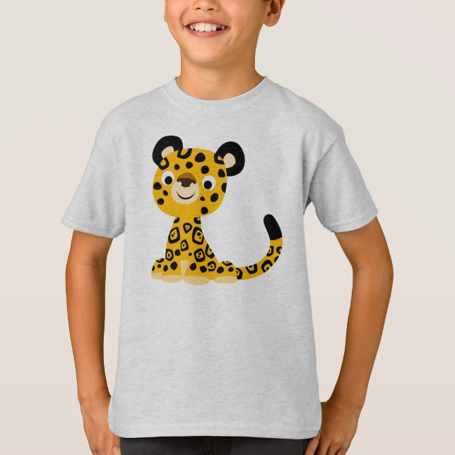 Niedlich Friendly Cartoon Jaguar Children T - Shir T-Shirt (Vorderseite)