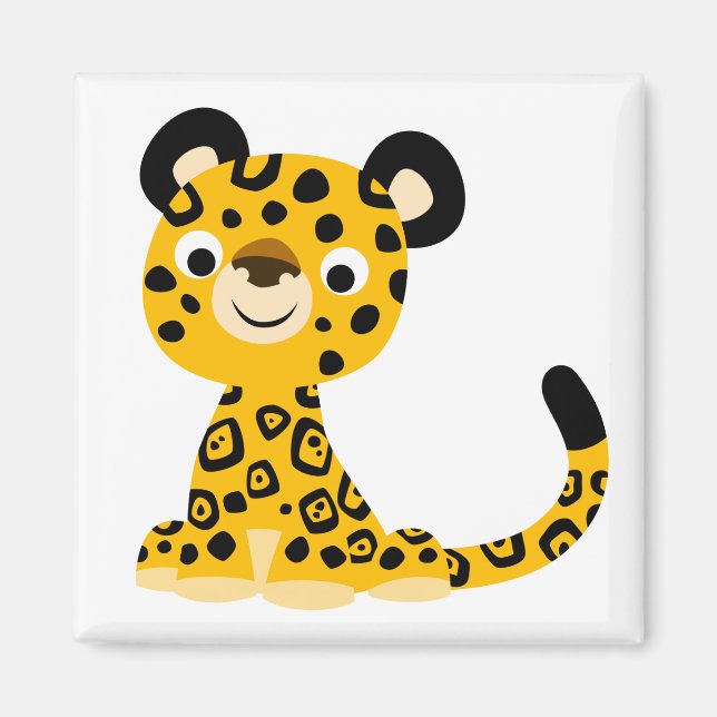 Niedlich Friendly Cartoon Jaguar Magnet (Vorne)