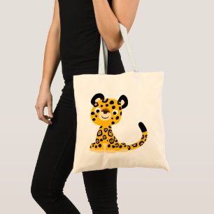 Niedlich Friendly Cartoon Jaguar Tote Bag Tragetasche