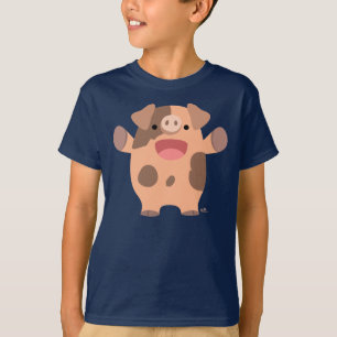 Niedlich Friendly Cartoon Pig Kinder T - Shirt