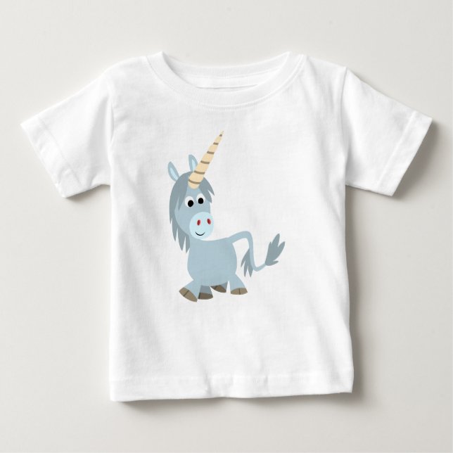 Niedlich Friendly Cartoon Unicorn Baby T - Shirt (Vorderseite)