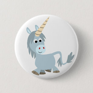 Niedlich Friendly Cartoon Unicorn Button Abzeichen