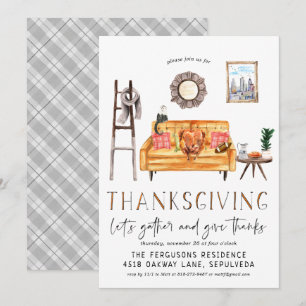 Niedlich Friendsgiving Erntedank Dinner Einladung