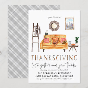 Niedlich Friendsgiving Erntedank Dinner Einladung