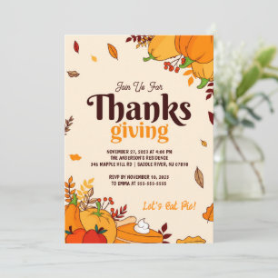 Niedlich Friendsgiving Erntedank Personalisiert Einladung