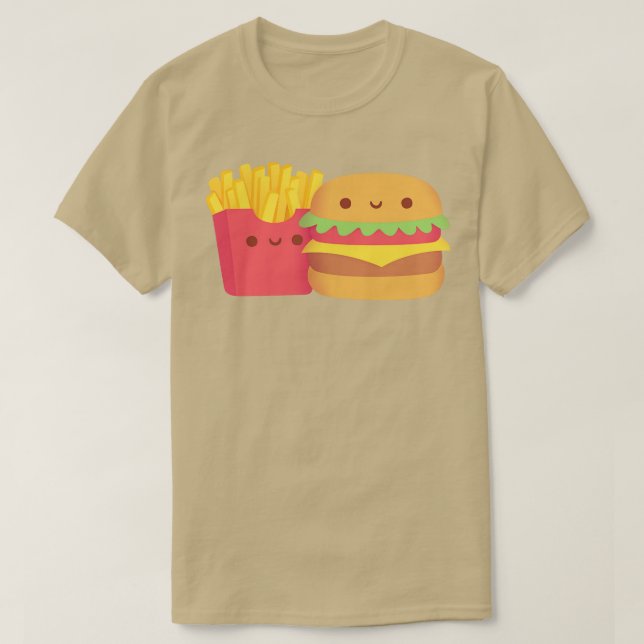 Niedlich Fries und Buger T-Shirt (Design vorne)