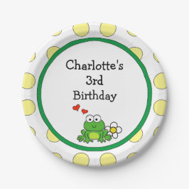 Niedlich Frog Birthday Party Paper Plate Pappteller
