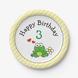 Niedlich Frog Birthday Party Paper Plate Pappteller