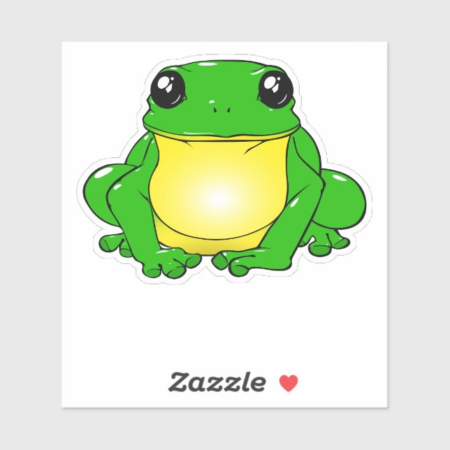 Niedlich Frog Cartoon - Kawaii Sticker (Blatt)