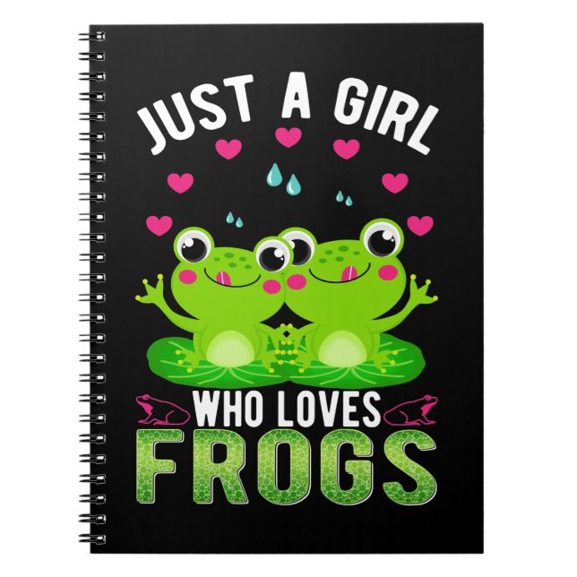 Niedlich Frog Girl Tochter Kawaii Frog Lover Notizblock (Vorderseite)