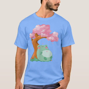 Niedlich Frog Kawaii Japanisch Cherry Blossom Tree T-Shirt