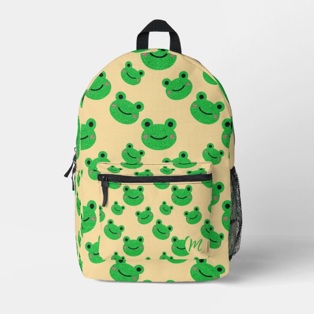 Niedlich Frog Kids School mit anfänglicher Ausbild Bedruckter Rucksack (Vorderseite)
