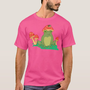 Niedlich Frog Mushroom Hat Cotcharcore Ästhetik Ka T-Shirt
