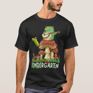 Niedlich Frog Playing Banjo Schnecke Pilz Kinderga T-Shirt