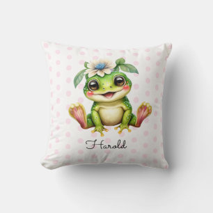 Niedlich Frog Polka Dots Kissen