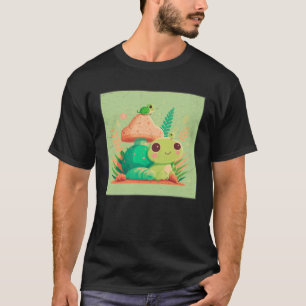 Niedlich Frog Snail Illustration Muschel Friends W T-Shirt