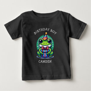 Niedlich Frog Themed Boy's Birthday Boy Personalis Baby T-shirt