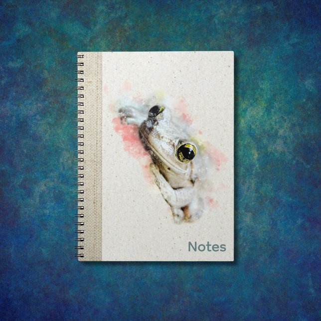 Niedlich Frog Watercolor Einfaches SpiralNotebook Notizblock (Von Creator hochgeladen)