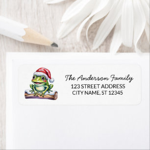 Niedlich Frog Weihnachtsmannmütze Weihnachten Rück