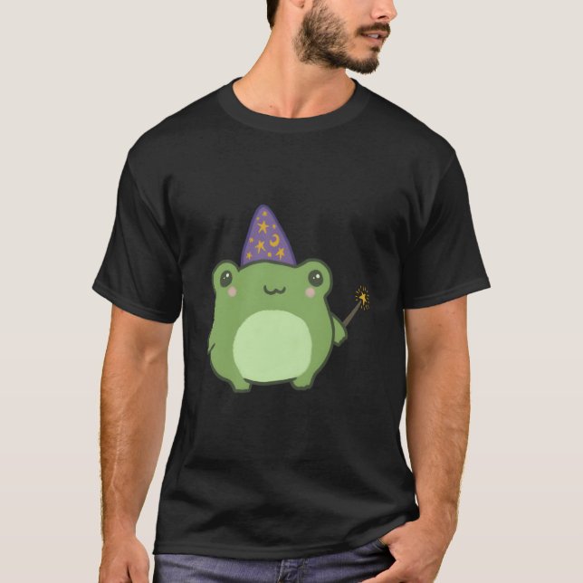 Niedlich Frog Wizard Hat - Cotattacore-Ästhetik T-Shirt (Vorderseite)