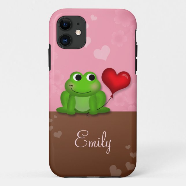 Niedlich Froggy Heart Balloon iPhone 5 Fall Case-Mate iPhone Hülle (Rückseite)