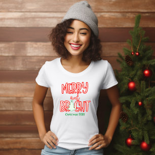 Niedlich frohe und helle Weihnachten Jahr Rot und  T-Shirt