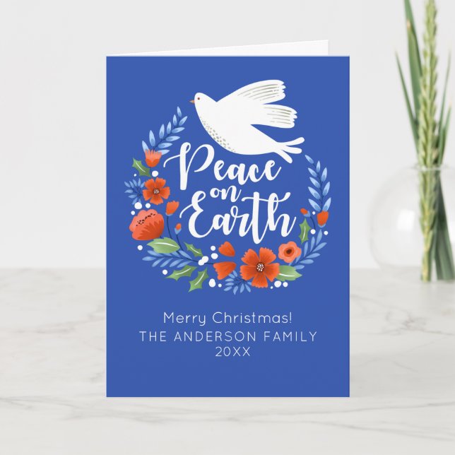 Niedlich Frohe Weihnachten Blumenreath Foto (Vorderseite)